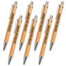 Most popular custom laser logo eco friendly recycle bamboo wooden ball pen with metal clip