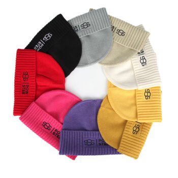 High quality merino wool knit personalized custom logo embroidered winter cap beanie hat for men