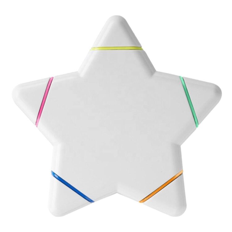 Wholesale new arrival promotional gifts non scented star shaped highlighter five colour good for custom logo