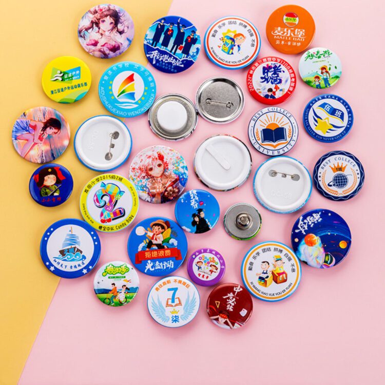 Hot sell custom button badge diy tinplate metal badge for giveaway