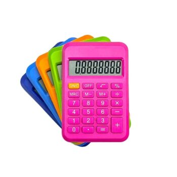 Custom cute rubber keyboard promotional kids love 8 digit electronic mini pocket calculator