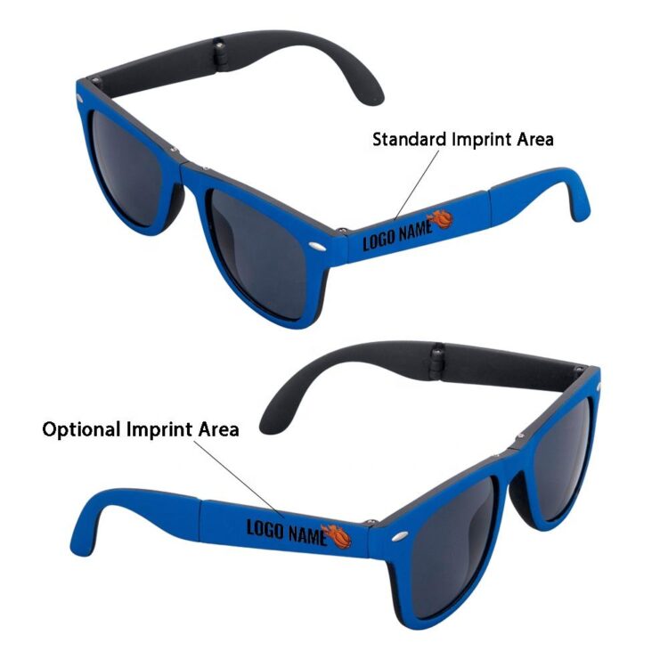 Factory customization brand logo sports events team promotional gifts sport men folding sunglasses