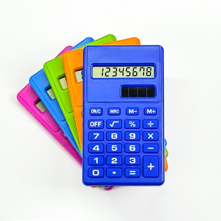 Mini cute calculator for school students office solar custom colorful pocket custom dual power smart basic 8 digit