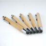 Most popular customer laser logo eco-friendly bamboo stylus wood ballpoint pen with touch screen stylus