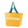 Reusable non woven tote shopping bags eco friendly carry shoulder yellow laminated grocery woven pp bag with custom logo