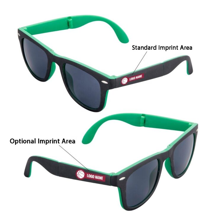 Sports ball team events gifts sun glasses factory customizable logo promotional outdoor fold lens sunglasses