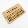 Most popular custom laser logo eco friendly recycle bamboo wooden ball pen with metal clip