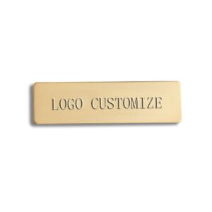 Custom stainless steel metal nametag hotel staff name badge with safety pin modern name badges