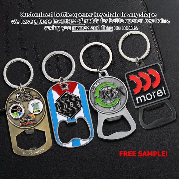 Free design key chain custom logo 3d 2d enamel keyholder opener metal key ring bottle opener zinc alloy opener keychain for bar