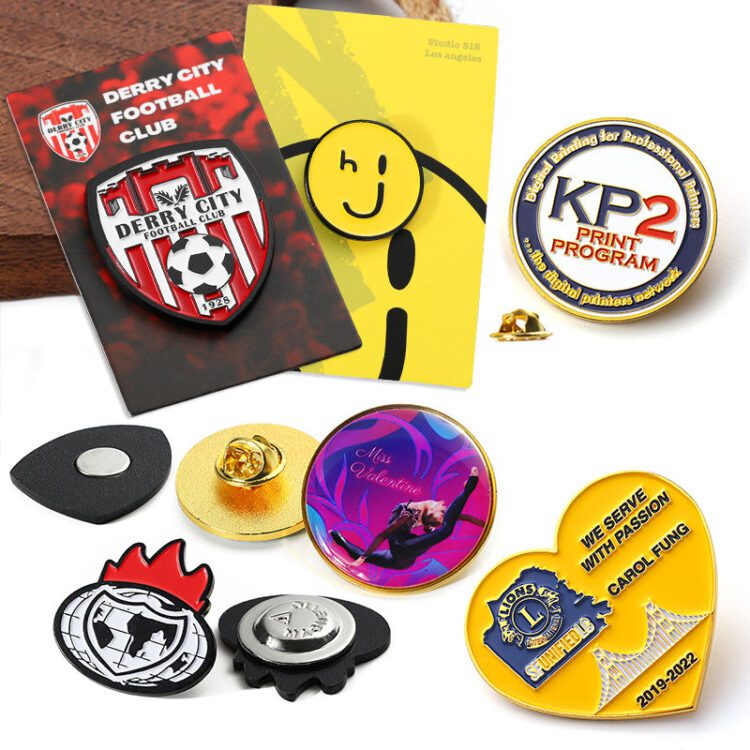 Business souvenir gifts lapel pin custom 2d logo design brand enamel pin manufacturer factory metal zinc alloy badge pin