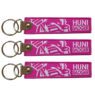 Promotional gifts custom team logo embroidery keychains woven key tag key ring