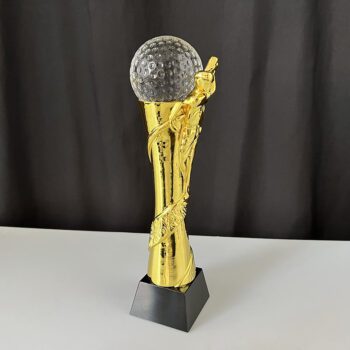 Customized competition sport gold baseball crystal glass trophies golf trophy crystal crystal basketball trophies