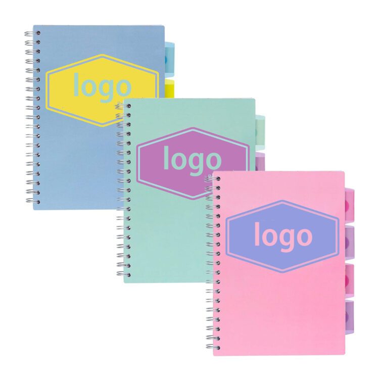 Office spiral notebook can repositioned with delimited perforated edges notepads custom logo printed