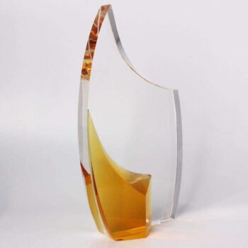 Wholesale high quality 3d logo uv print crystal trophy award business gift blank crystal awards