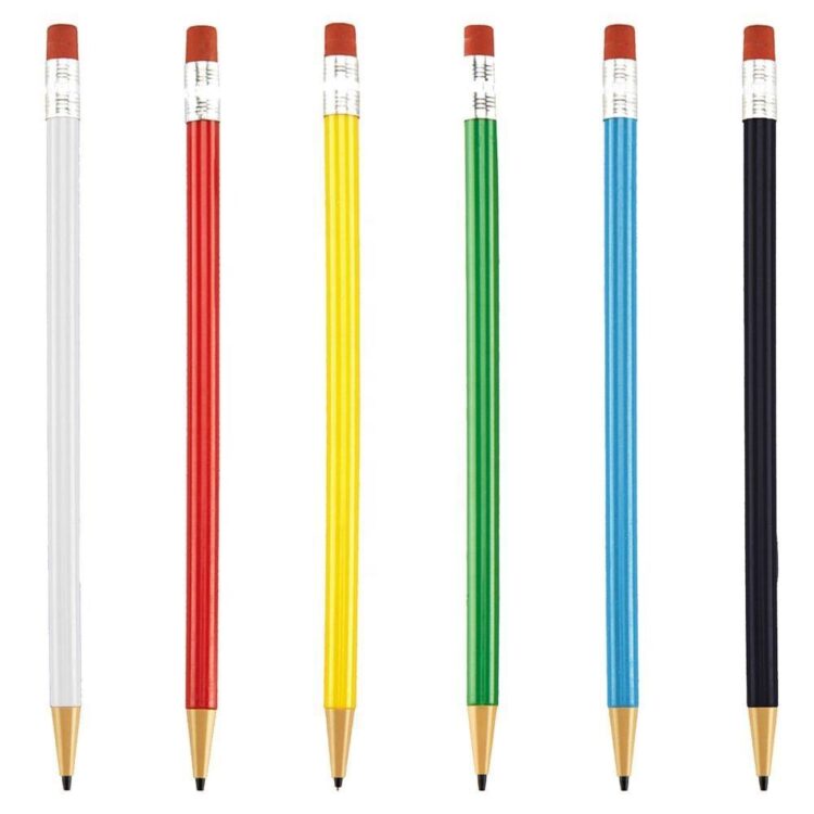 Promotional mechanical push vending pencil 0.5mm hb pencil lead with rubber promotional gifts round mechanical pencil