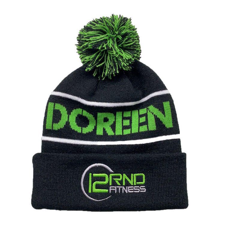 Manufacture free design knitting embroidered beanies knit footy bobble hats winter custom mens beanie hats with customize logo