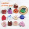 Custom acrylic phone grip holder with cute design mobile phone desk or bed stand pop socket logo as a gift