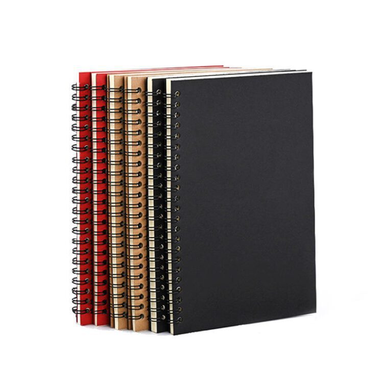 Wholesale spiral notebook custom logo diary print brand note book pu cover notebook a5 logo leather journal notebook coil book