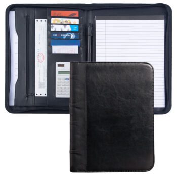 Custom design a4 size folder zip a4 personalised conference folder leather document folder a4 leather