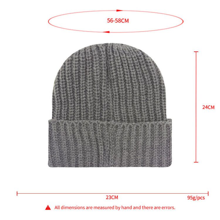 Wholesale thick heavyweight knitted winter hats custom warm blank knit beanie