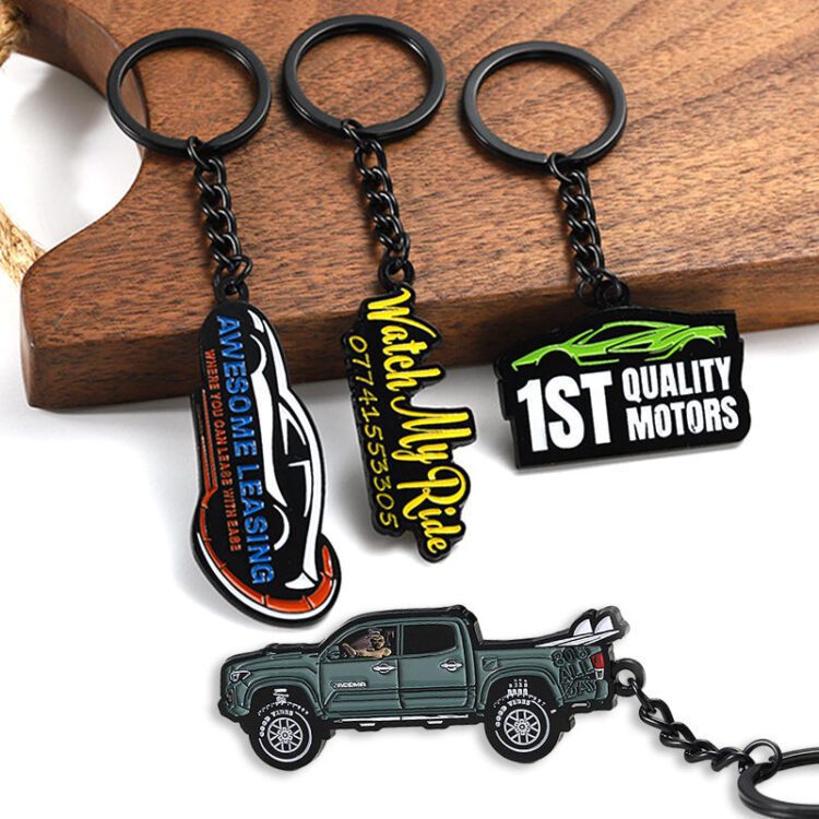Make your own logo zinc alloy key ring enamel keychain custom metal keychains letter logo engraved keyring personalizad