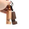 Wholesale custom multifunctional mobile phone stand holder key ring mini wooden keychain for gift