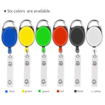 Heavy duty retractable badge holder reel medical nurse name badge reel retractable name badge reel with metal alligator clip