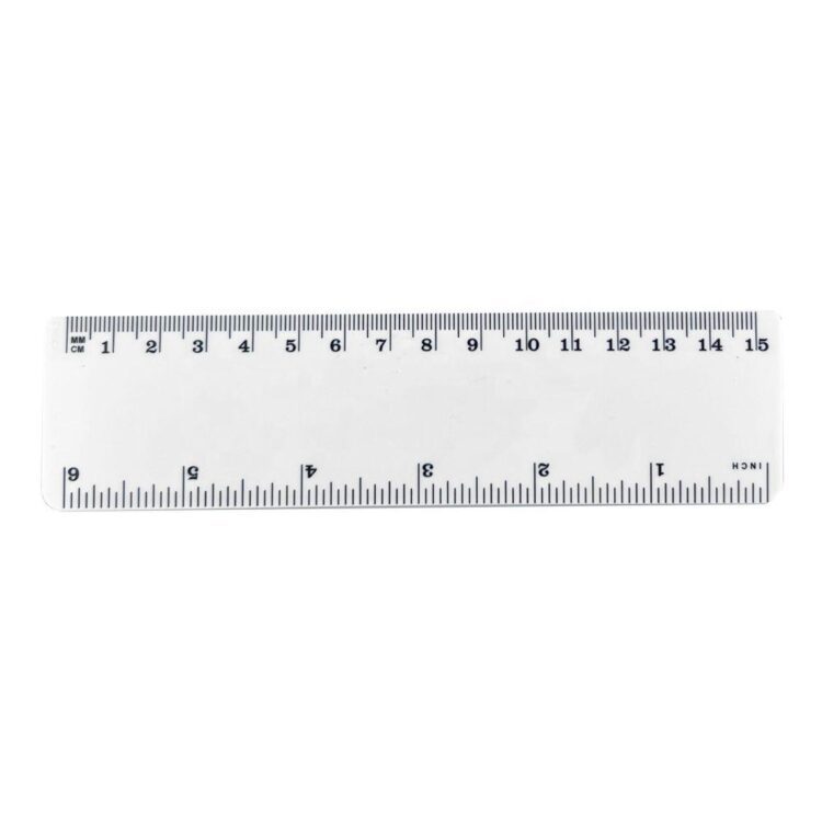 Solid 15cm plastic ruler with one side graduation in centimetres and inches promotional gifts plastic ruler 15cm in stock