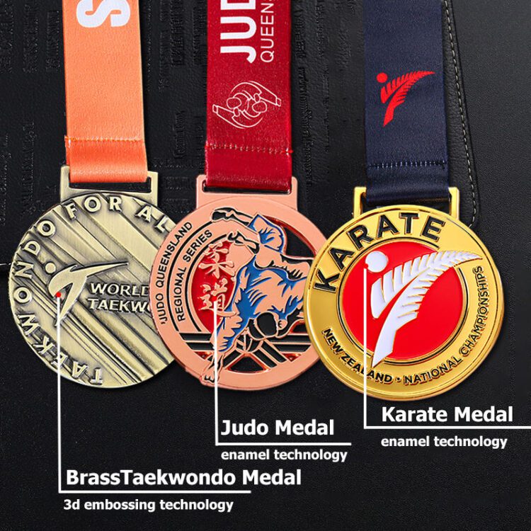 Custom medal soccer football bicycle taekwondo dance cheer 5k running medals 2d 3d gold silver enamel sports medal with ribbon