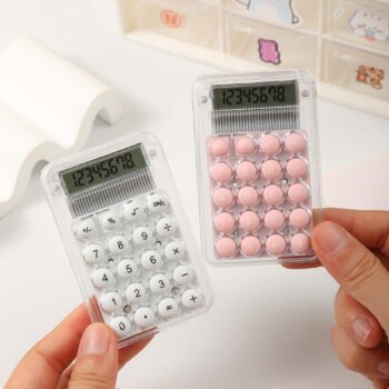 Custom office stationery box mini stationery items cute portable 8 digit transparent calculator