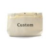 Wholesale custom eco friendly blank button makeup pouch recycled plain cotton canvas cosmetic bag