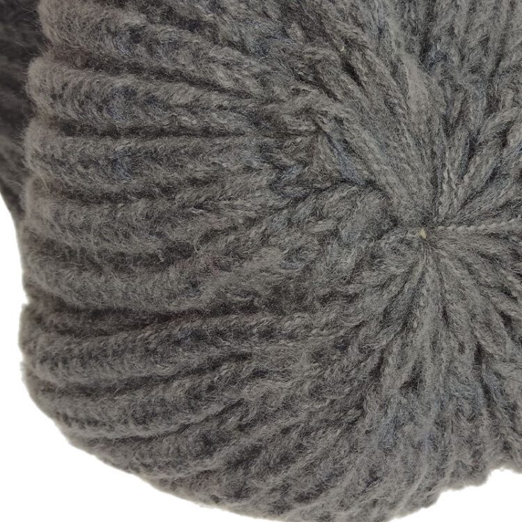 Wholesale thick heavyweight knitted winter hats custom warm blank knit beanie