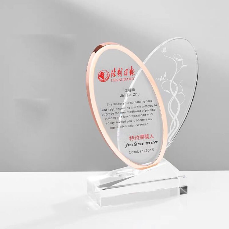 Custom laser engraved wholesale color printed crystal trophy multiple trophy award crystal color crystal trophy