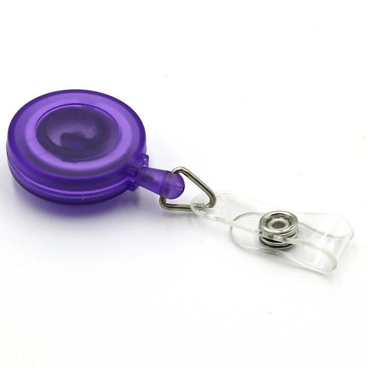 Retractable round plastic yoyo id badge reel with custom logo for tradeshow