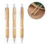 Personalized custom logo eco friendly recyle bamboo ballpoint pen with laser engraved customized printing for promotional gifts