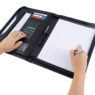 Custom promotional gifts business stationery briefcase leather a4 for documents folder portafolio with calculator
