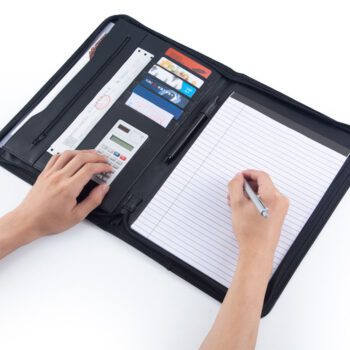 Custom design a4 size folder zip a4 personalised conference folder leather document folder a4 leather