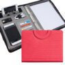 Custom waterproof leather zipper file folder bag multifunction portfolio folder,a4 leather document file folder