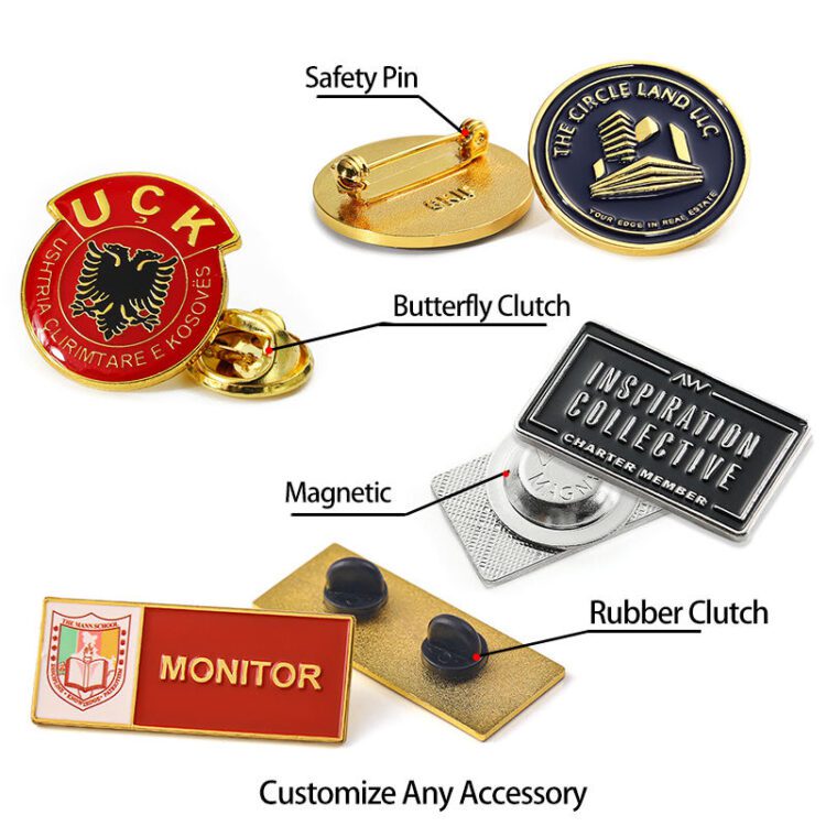 Business souvenir gifts lapel pin custom 2d logo design brand enamel pin manufacturer factory metal zinc alloy badge pin