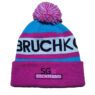 Wholesale custom beanie/100% acrylic your own embroidery logo fashion knitted beanie hat custom winter hat with pom pom