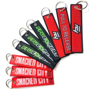 Personalized embroidered flight keychains custom embroidery keychain woven key tag fabric car keychain