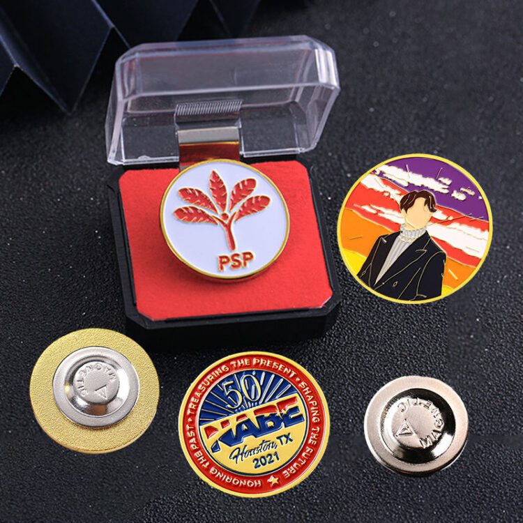 Business souvenir gifts lapel pin custom 2d logo design brand enamel pin manufacturer factory metal zinc alloy badge pin