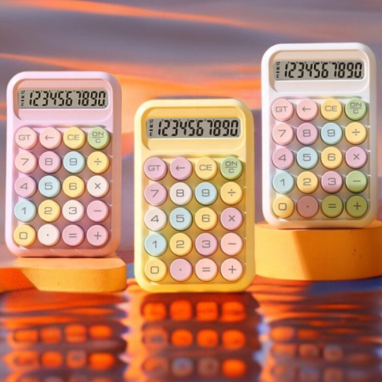 Wholesale promotion calculator gift 10 digit colorful buttons smart count custom business office mini cute rainbow calculator