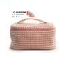Custom soft plush cosmetic bag women tarvel plaid toiletry bag fashion zipper hand makeup bag for travel women brush pouch