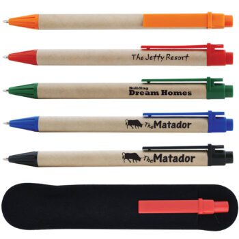 Promotional logo custom recycled kraft paper ball pen eco-friendly ballpoint pen with cheap price