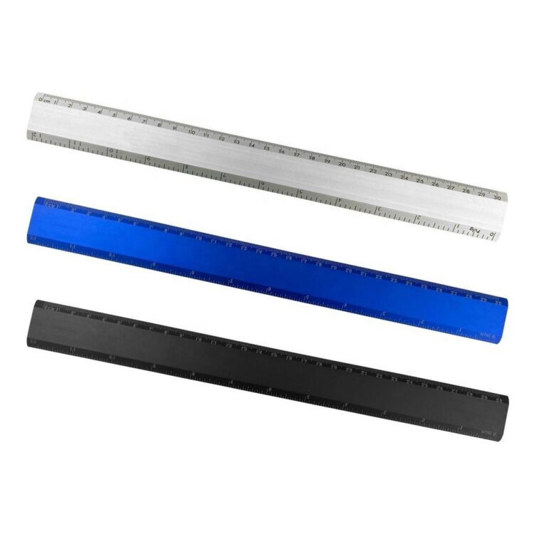 30cm aluminium ruler with both sides graduations in centimetres and inches promotional gifts aluminum ruler 30cm in stock