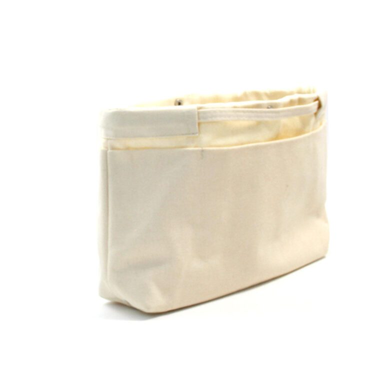 Wholesale custom eco friendly blank button makeup pouch recycled plain cotton canvas cosmetic bag