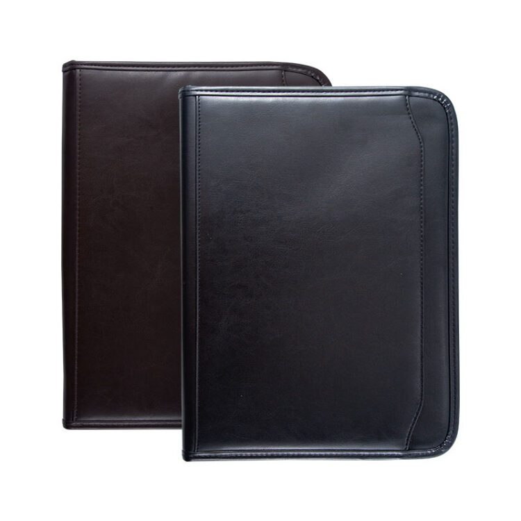 Custom promotional gifts business stationery briefcase leather a4 for documents folder portafolio with calculator