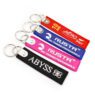 Embroidered logo keychain key tag keyring custom jet tag custom woven flight keychain