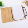 Eco custom design b6 bamboo hardcover journal diray agenda spiral notebook for school stationery and business
